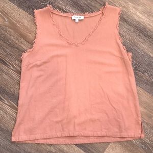 Frilly peach tank